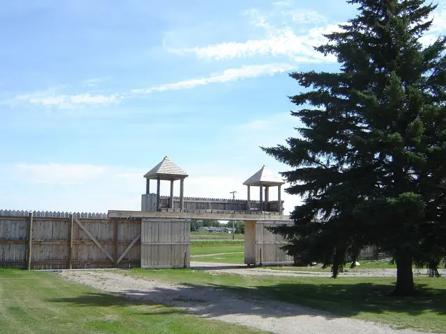 Rebuilt fort gate and watchtowers